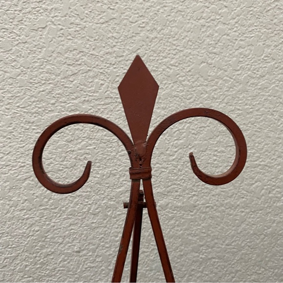 Rust Metal Scroll Easel Foldable Display Book/ Plate Stand - Picture 7 of 8